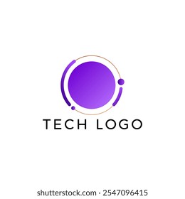 ILLUSTRATION LETTER O CIRCLE GRADIENT PURPLE COLOR WITH DOT TECH LOGO ICON TEMPLATE SIMPLE DESIGN ELEMENT VECTOR