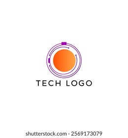 ILLUSTRATION LETTER O CIRCLE GRADIENT ORANGE PURPLE COLOR WITH DOT TECH LOGO ICON TEMPLATE SIMPLE DESIGN ELEMENT VECTOR