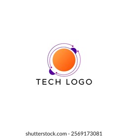 ILLUSTRATION LETTER O CIRCLE GRADIENT ORANGE PURPLE COLOR WITH DOT TECH LOGO ICON TEMPLATE SIMPLE DESIGN ELEMENT VECTOR