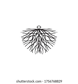 illustration of letter o on root logo vector