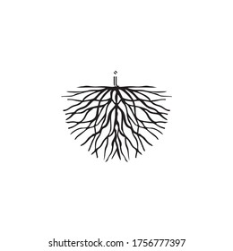 illustration of letter i on root logo vector