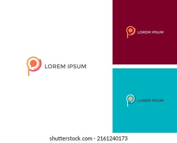ILLUSTRATION LETTER P FLAT COLOR MODERN LOGO DESIGN VECTOR TEMPLATE