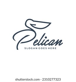 illustration of letter P pelican logotype