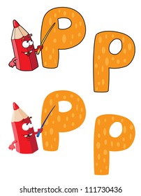 illustration of a letter P pencil