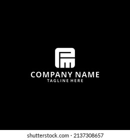Ilustración Letra pm logotipo inicial, diseño cuadrado para identidad empresarial, logotipo vectorial de letra alfabeta