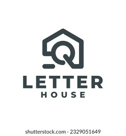 illustration of letter Q in a house shape. good for real estate or any business related to house.