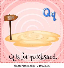 Illustration of a letter Q is for quicksad