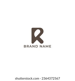 ILLUSTRATION LETTER R BROWN COLORFUL TECH GEOMETRIC LOGO ICON TEMPLATE DESIGN ELEMENT VECTOR
