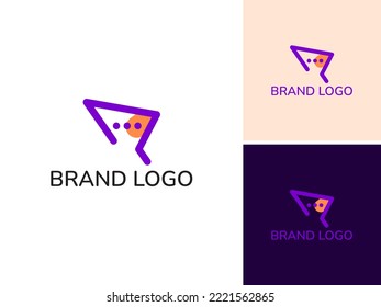 BILDSCHIRM R MIT CHAT EINFACHER MODERNER LOGO-SYMBOL-DESIGN-VEKTOR