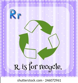 Illustration of a letter R is for recycle