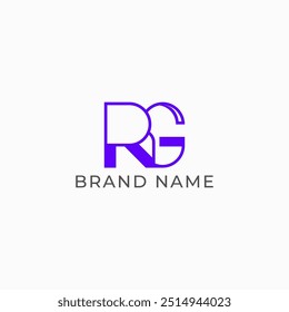 ILLUSTRATION LETTER RG GEOMETRIC  LOGO ICON PURPLE COLOR TEMPLATE SIMPLE MINIMALIST ELEMENT DESIGN SIMPLE VECTOR GOOD FOR APPS, BRAND 