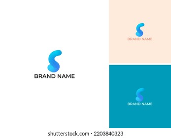 ILLUSTRATION LETTER S 3D DESIGN LOGO ICON VECTOR