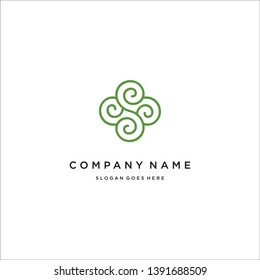 Illustration Letter S Curly Swirl logo inspiration for fashion branding or beauty care