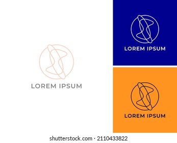 ILLUSTRATION LETTER S GEOMETRIC LOGO ICON PEACH  FLAT COLOR TEMPLATE SIMPLE MINIMALIST ELEMENT DESIGN SIMPLE VECTOR GOOD FOR APPS, BRAND 