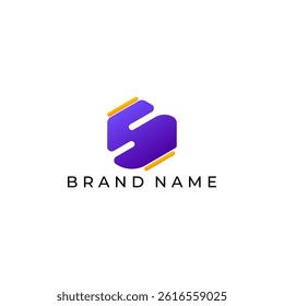 ILLUSTRATION  LETTER S GEOMETRIC LOGO ICON ORANGE BLUE GRADIENT COLOR TEMPLATE SIMPLE MINIMALIST ELEMENT DESIGN SIMPLE VECTOR GOOD FOR APPS, BRAND 