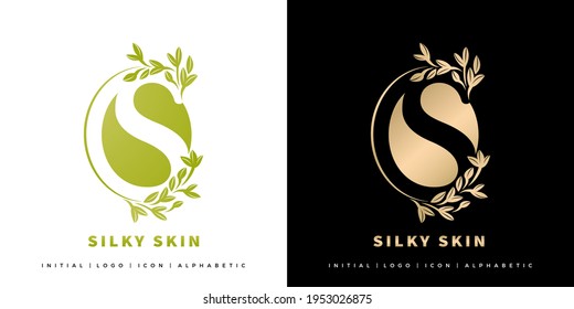 Illustration of Letter S Logotype Silky Skin, Yin and Yang Model symbol with isolated black and white backgrounds, applicable for salon and spa product, beauty shop, and logo for corporate.