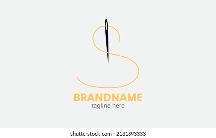 Illustration of the letter s with needle thread. Initial Letter S Logo. S letter for logo. Initial S multicolor letter logo. Flat Vector Logo Design Template Element. 