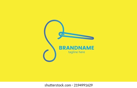 Illustration of the letter S with needle thread. Initial Letter S Logo. S letter for logo. Initial S multicolor letter logo. Flat Vector Logo Design Template Element. 