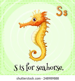 Illustration of a letter S is for seahorse