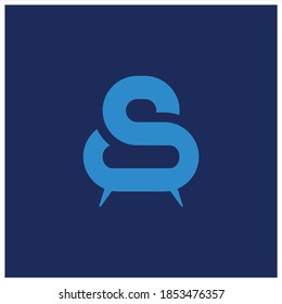 illustration of letter S for sofa logo design 