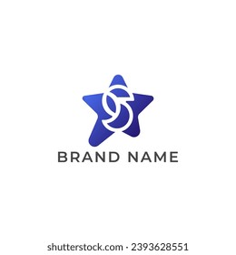 ILLUSTRATION LETTER S WITH STAR GRADIENT BLUE COLOR LOGO ICON TEMPLATE DESIGN VECTOR