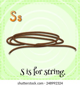 Illustration of a letter S is for string