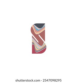ILLUSTRATION LETTER S WITH WAVY LINES SIMPLE FLAT COLOR TEMPLATE DESIGN LOGO ICON VECTOR