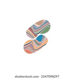ILLUSTRATION LETTER S WITH WAVY LINES SIMPLE FLAT COLOR TEMPLATE DESIGN LOGO ICON VECTOR