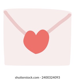 Illustration of a letter sealed with a heart symbol like a love letter.