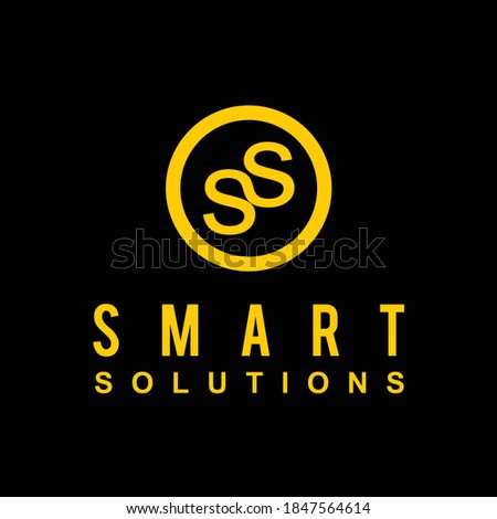Illustration Letter SS smart solution sign business logo design vector