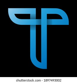 Illustration of letter T with gradient