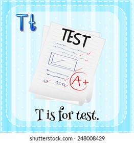 Illustration of a letter T is for test
