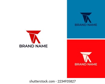 ILLUSTRATION LETTER TA GEOMETRIC LOGO ICON TEMPLATE DESIGN SIMPLE VECTOR GOOD FOR APPS, BRAND 
