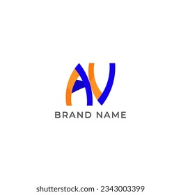 ILLUSTRATION LETTER A TECH BLUE ORANGE COLOR MINIMALIST ELEMENT DESIGN LOGO ICON TEMPLATE VECTOR