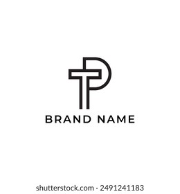ILLUSTRATION LETTER TP GEOMETRIC  LOGO ICON BLACK COLOR TEMPLATE SIMPLE MINIMALIST ELEMENT DESIGN SIMPLE VECTOR GOOD FOR APPS, BRAND 