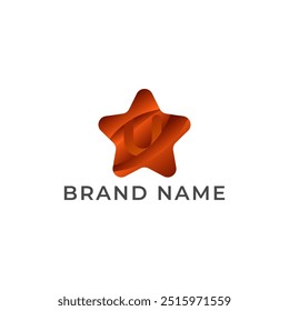 ILLUSTRATION LETTER U WITH STAR GRADIENT ORANGE COLOR LOGO ICON TEMPLATE DESIGN VECTOR