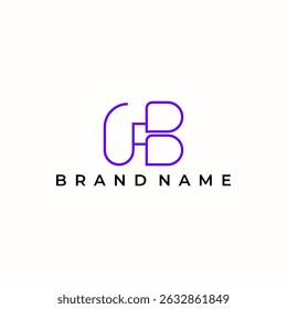 ILLUSTRATION LETTER UB GEOMETRIC  LOGO ICON PURPLE COLOR TEMPLATE SIMPLE MINIMALIST ELEMENT DESIGN SIMPLE VECTOR GOOD FOR APPS, BRAND 