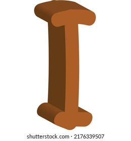 illustration of i letter upercase i shape in 3d i logo initial company alphabet