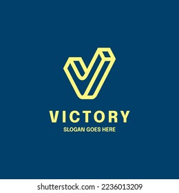 
Illustration of letter V 3D vector art on blue background