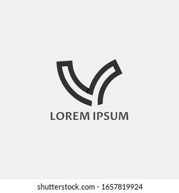 ILLUSTRATION LETTER V GEOMETRIC LOGO ICON FLAT COLOR TEMPLATE SIMPLE MINIMALIST ELEMENT DESIGN SIMPLE VECTOR GOOD FOR APPS, BRAND 