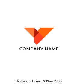 ILLUSTRATION LETTER V GEOMETRIC LOGO ICON ORANGE COLOR TEMPLATE DESIGN SIMPLE VECTOR GOOD FOR APPS, BRAND 