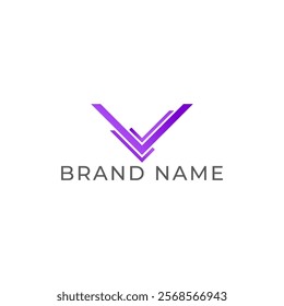 ILLUSTRATION LETTER V GEOMETRIC  LOGO ICON PURPLE GRADIENT COLOR TEMPLATE SIMPLE ELEMENT DESIGN VECTOR