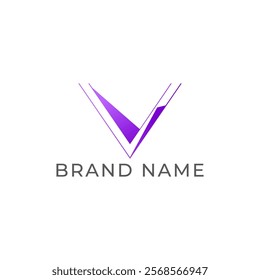 ILLUSTRATION LETTER V GEOMETRIC  LOGO ICON PURPLE GRADIENT COLOR TEMPLATE SIMPLE ELEMENT DESIGN VECTOR