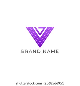 ILLUSTRATION LETTER V GEOMETRIC  LOGO ICON PURPLE GRADIENT COLOR TEMPLATE SIMPLE ELEMENT DESIGN VECTOR