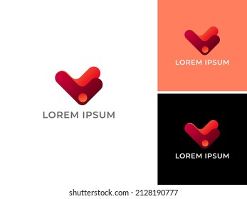 ILLUSTRATION LETTER V TRIANGLE LOGO DESIGN MODERN BRANDING VECTOR
