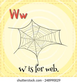 Illustration eines Buchstaben W ist für Web