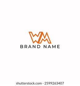 ILLUSTRATION LETTER WM GEOMETRIC LINE LOGO ICON ORANGE COLOR TEMPLATE SIMPLE MINIMALIST ELEMENT DESIGN SIMPLE VECTOR GOOD FOR APPS, BRAND 