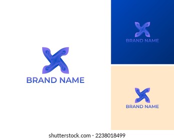 ILLUSTRATION LETTER X TECH GRADIENT PURPLE COLOR LOGO DESIGN SIMPLE VECTOR GOOD FOR APPS, BRAND 
