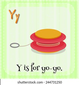 Illustration of a letter y is for yo-yo