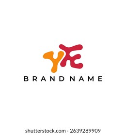 ILLUSTRATION LETTER YE HAND DRAWN SHAPES LOGO ICON RED ORANGE COLOR TEMPLATE SIMPLE MINIMALIST ELEMENT DESIGN SIMPLE VECTOR GOOD FOR APPS, BRAND 